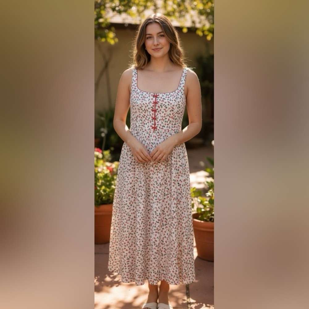 Caroline Constas cherry maxi dress size M Never worn